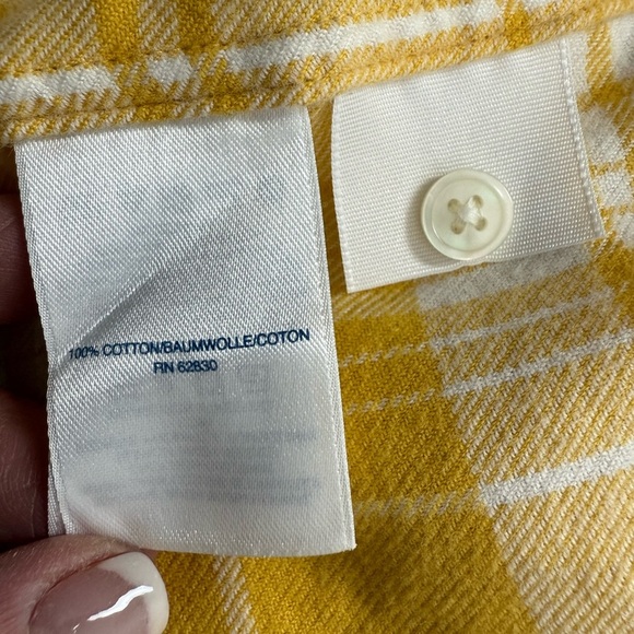 LANDS END Yellow Plaid button down women’s Shirt/size 12 - Picture 10 of 10